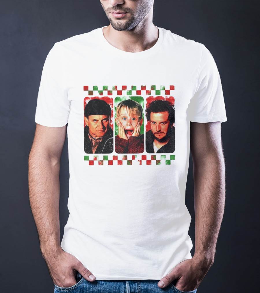 Home Alone Christmas Movie Characters Kevin Marv Harry T-Shirt