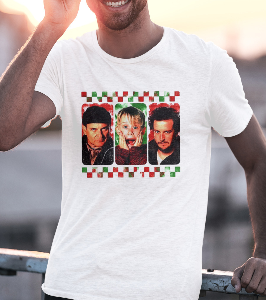 Home Alone Christmas Movie Characters Kevin Marv Harry T-Shirt