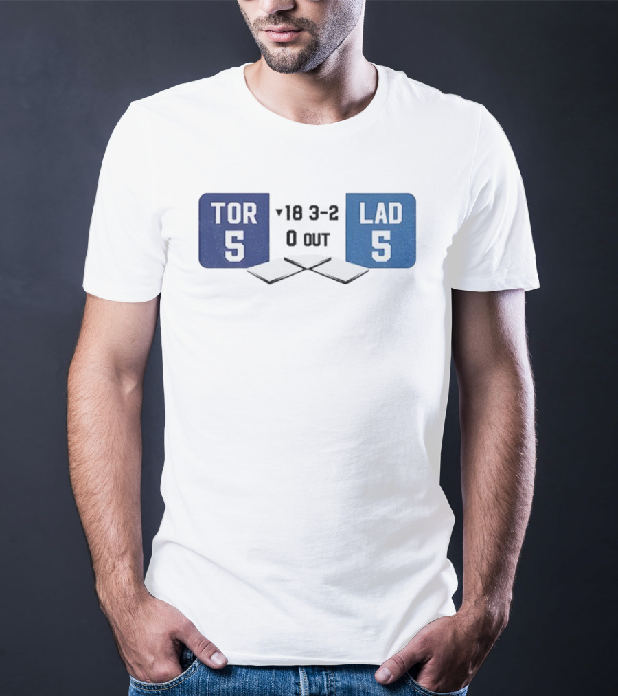 LAD 5-5 TOR Round 18 3-2 Scoreboard Art T-Shirt