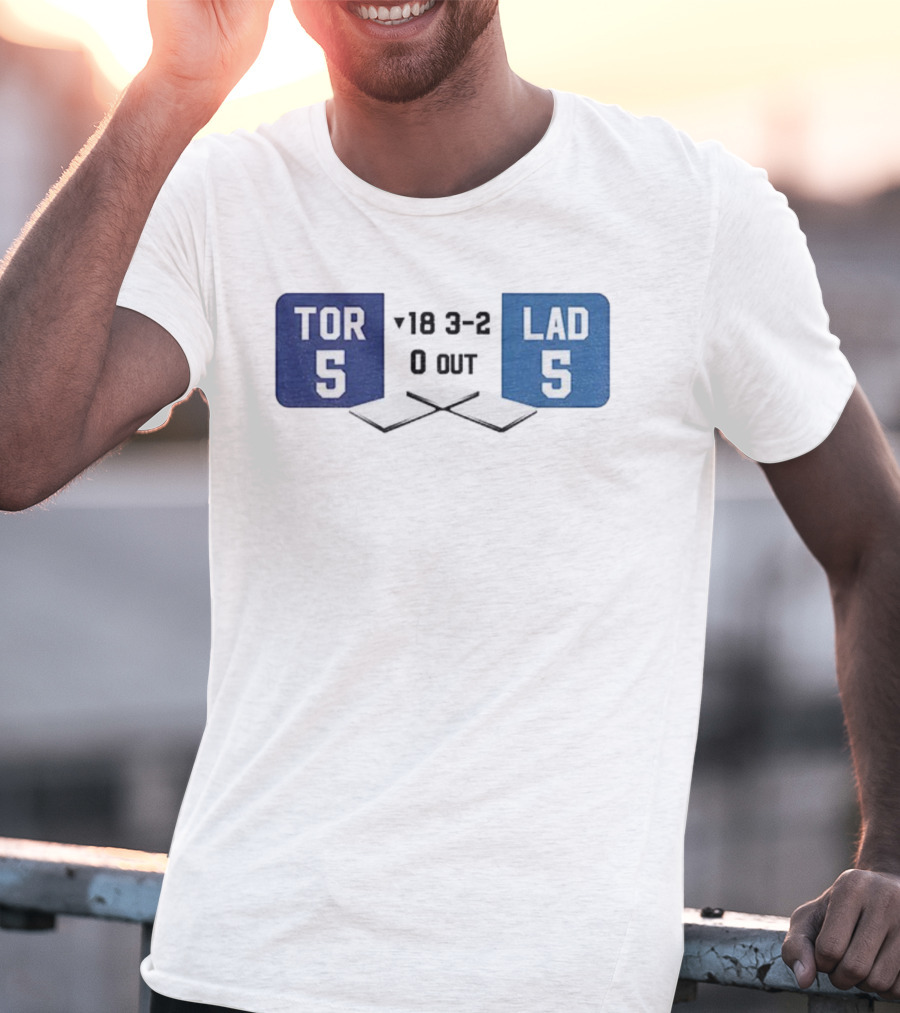 LAD 5-5 TOR Round 18 3-2 Scoreboard Art T-Shirt
