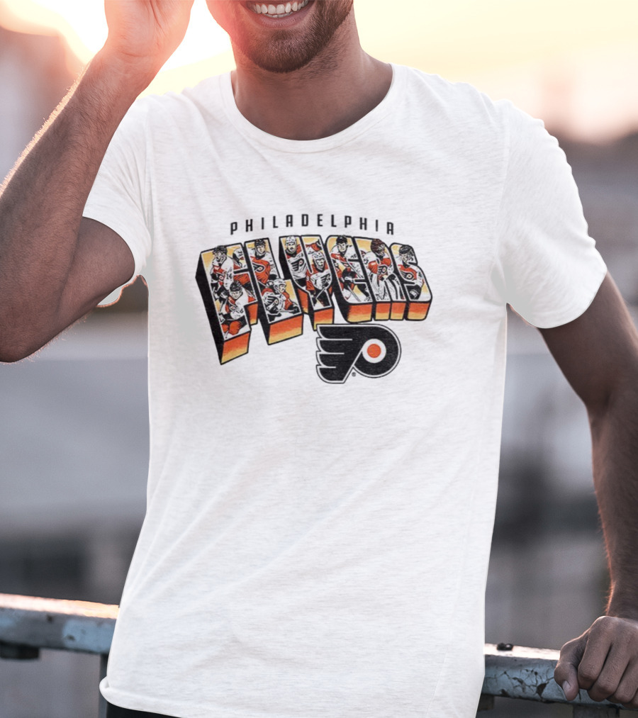 Philadelphia Flyers NHL Hockey Stanley Cup Players 2025 Vintage Flyers Team Roster Logo T-Shirt