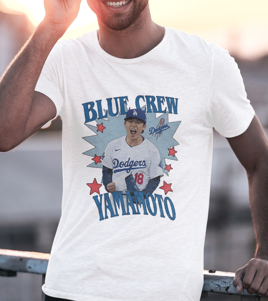 Blue Crew Yamamoto Dodgers Baseball Player Los Angeles 2025 T-Shirt
