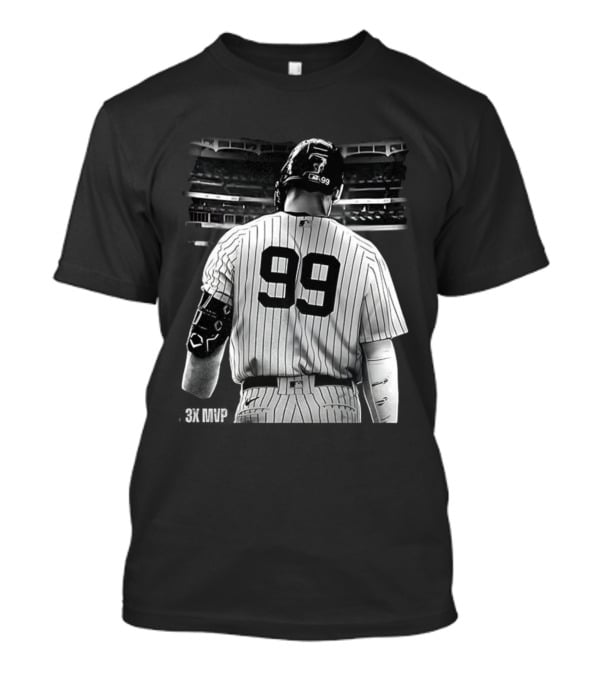 New York Yankees Aaron Judge 99 Baseball Player Back View Behind 3X MVP T-Shirt