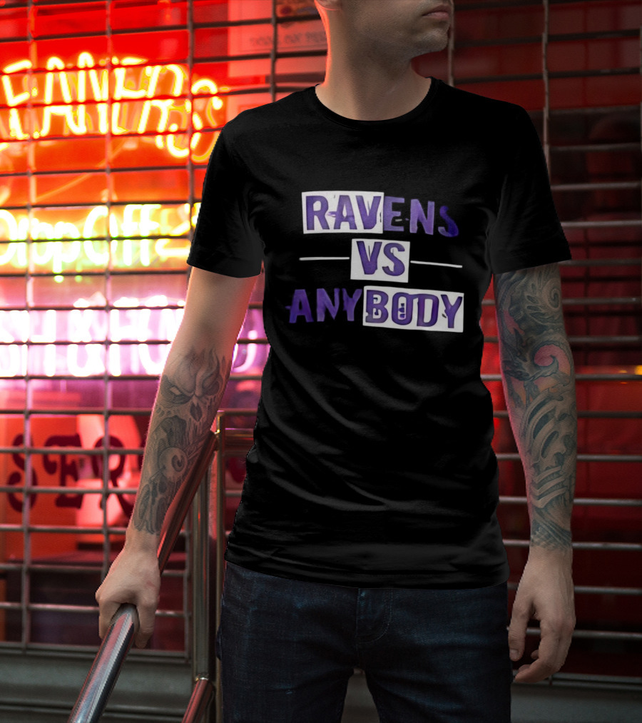Ravens VS Anybody Baltimore Football Team Rivalry Fan Apparel T-Shirt
