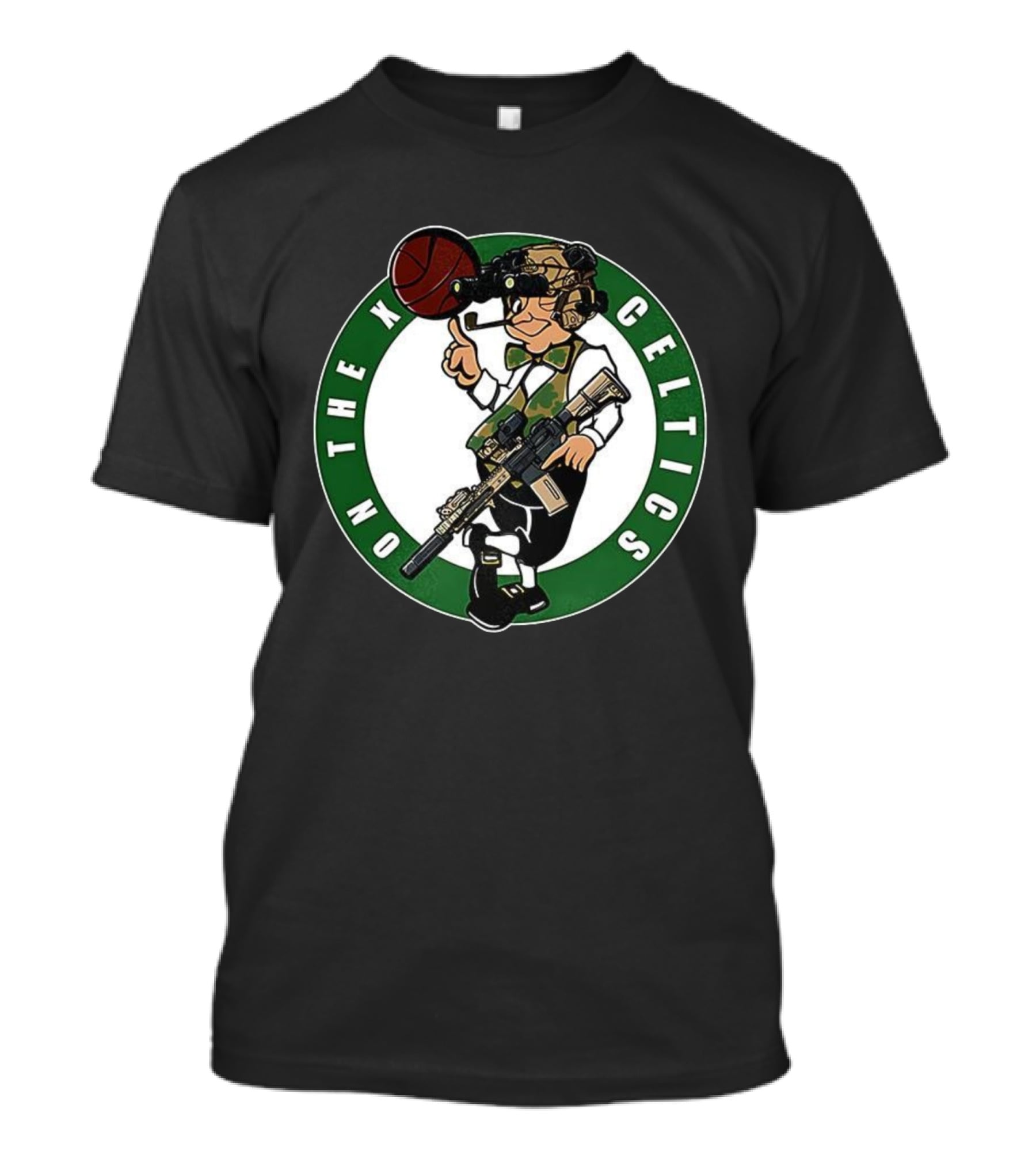 Boston Celtics On The X Military Basketball Parody T-Shirt