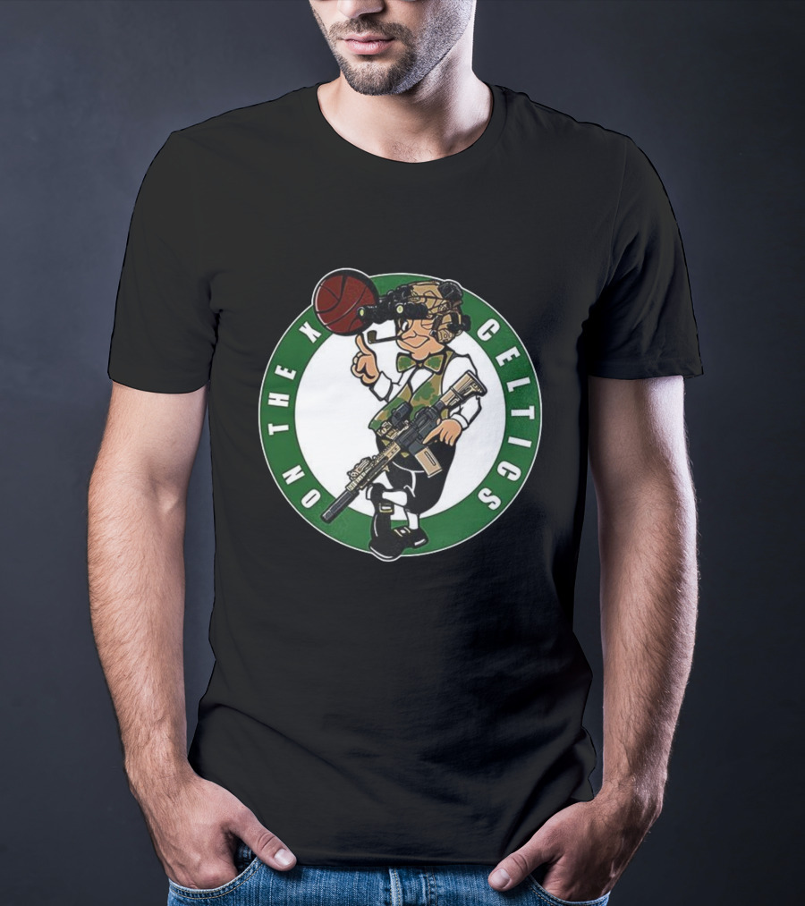 Boston Celtics On The X Military Basketball Parody T-Shirt