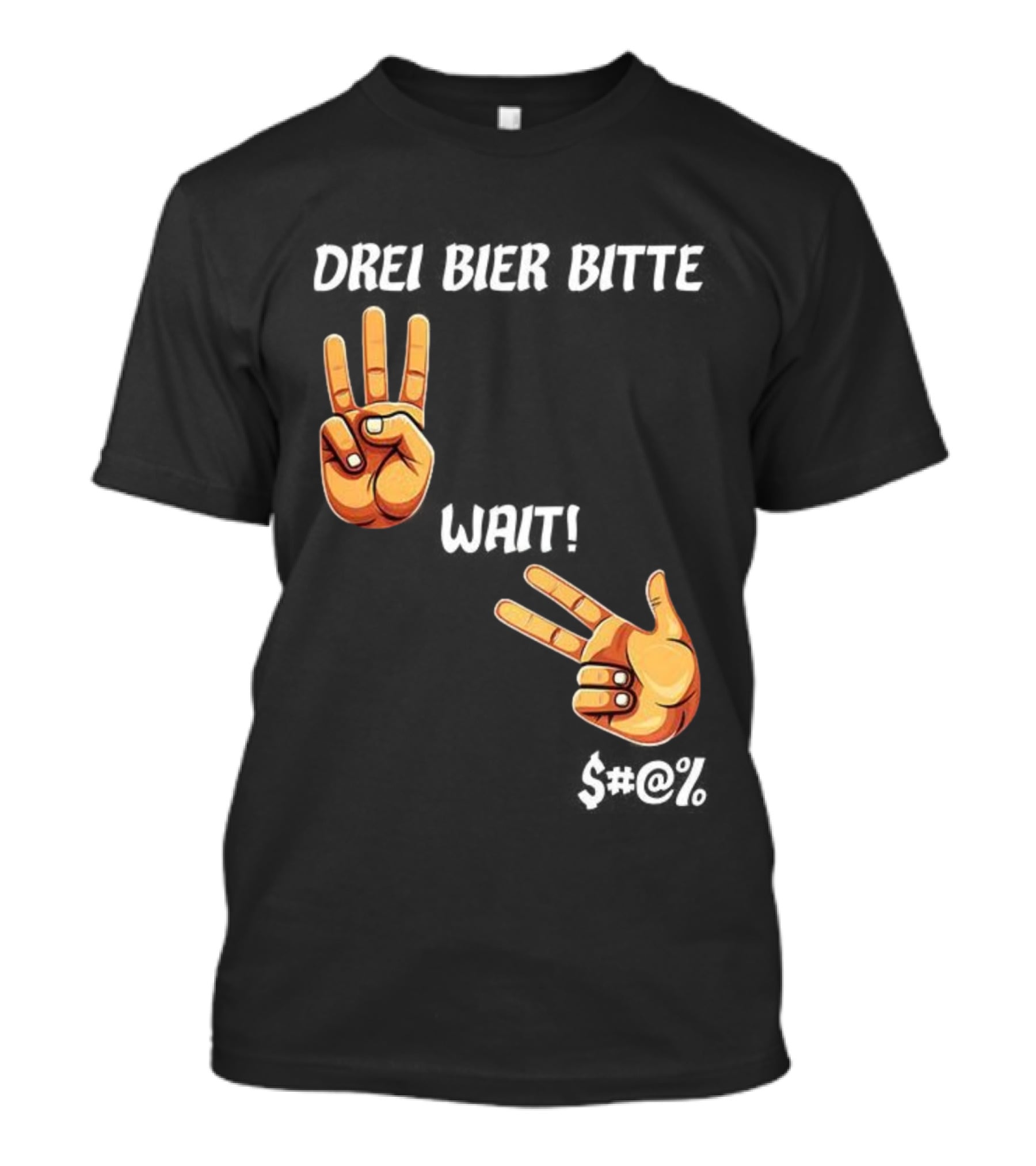 Drei Bier Bitte Hand Gesture Three Wait Three Beers T-Shirt