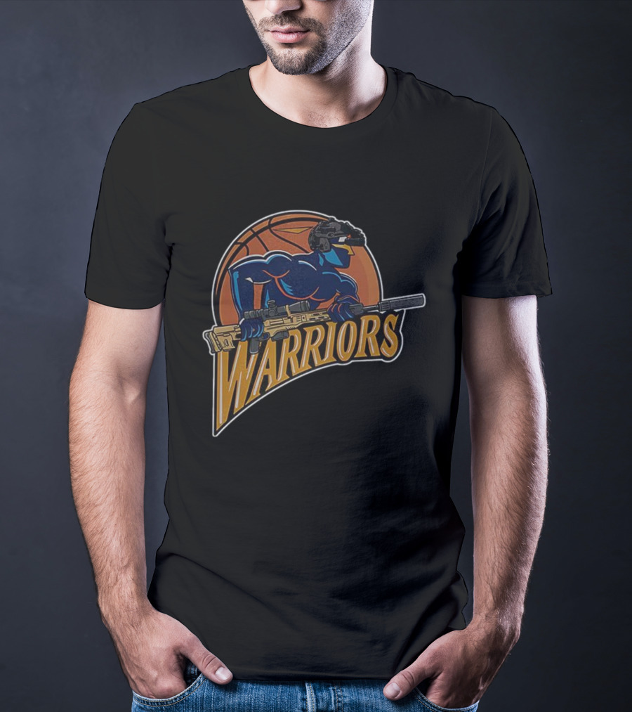 Golden State Warriors Basketball Soldier Armed Warrior T-Shirt