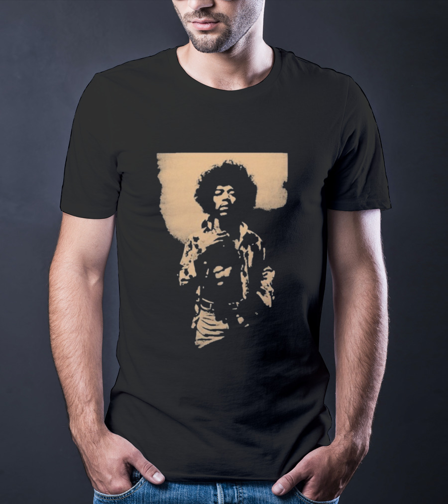 Bob Marley Jimi Hendrix Sepia 70s Vintage Style T-Shirt