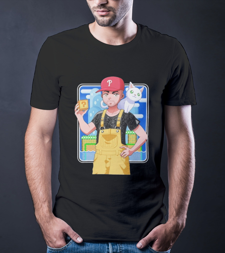DanG88 Dynamic Duo Philadelphia Phillies Fan Anime Style Mario Influence T-Shirt