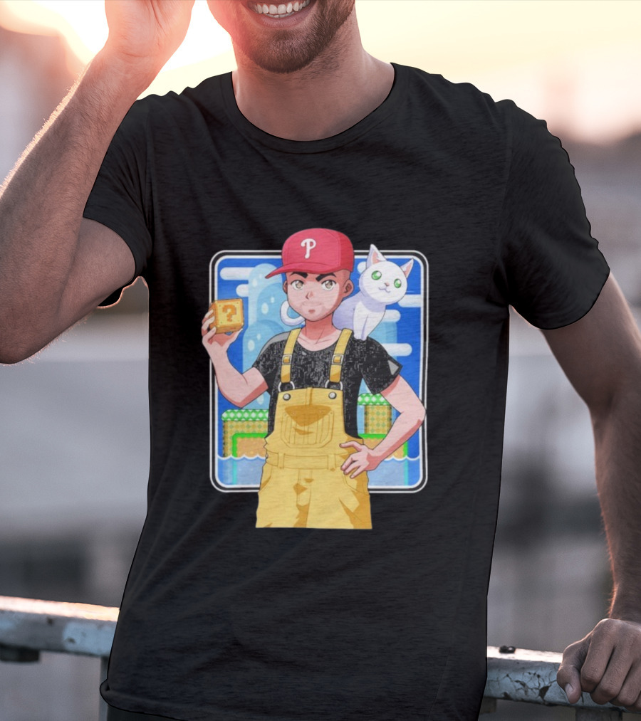 DanG88 Dynamic Duo Philadelphia Phillies Fan Anime Style Mario Influence T-Shirt