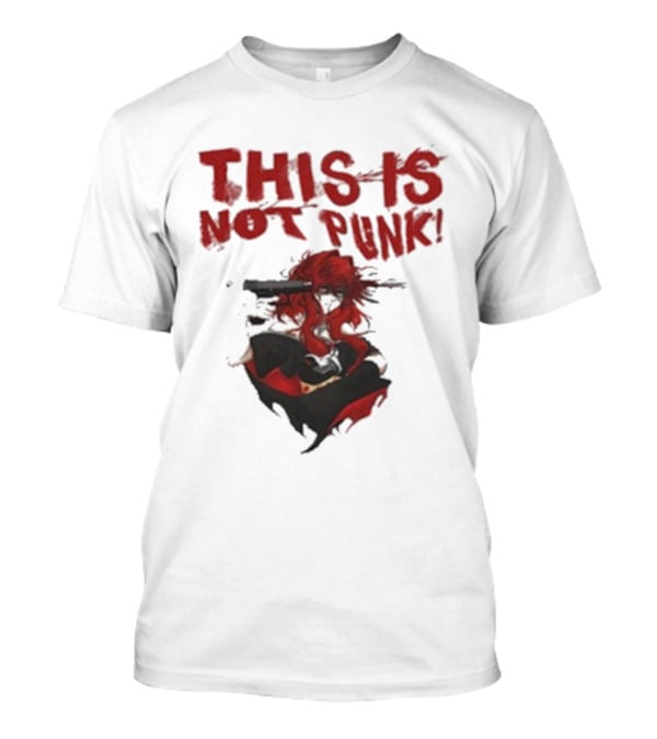 This Is Not Punk Red-Haired Character With Gun T-Shirt