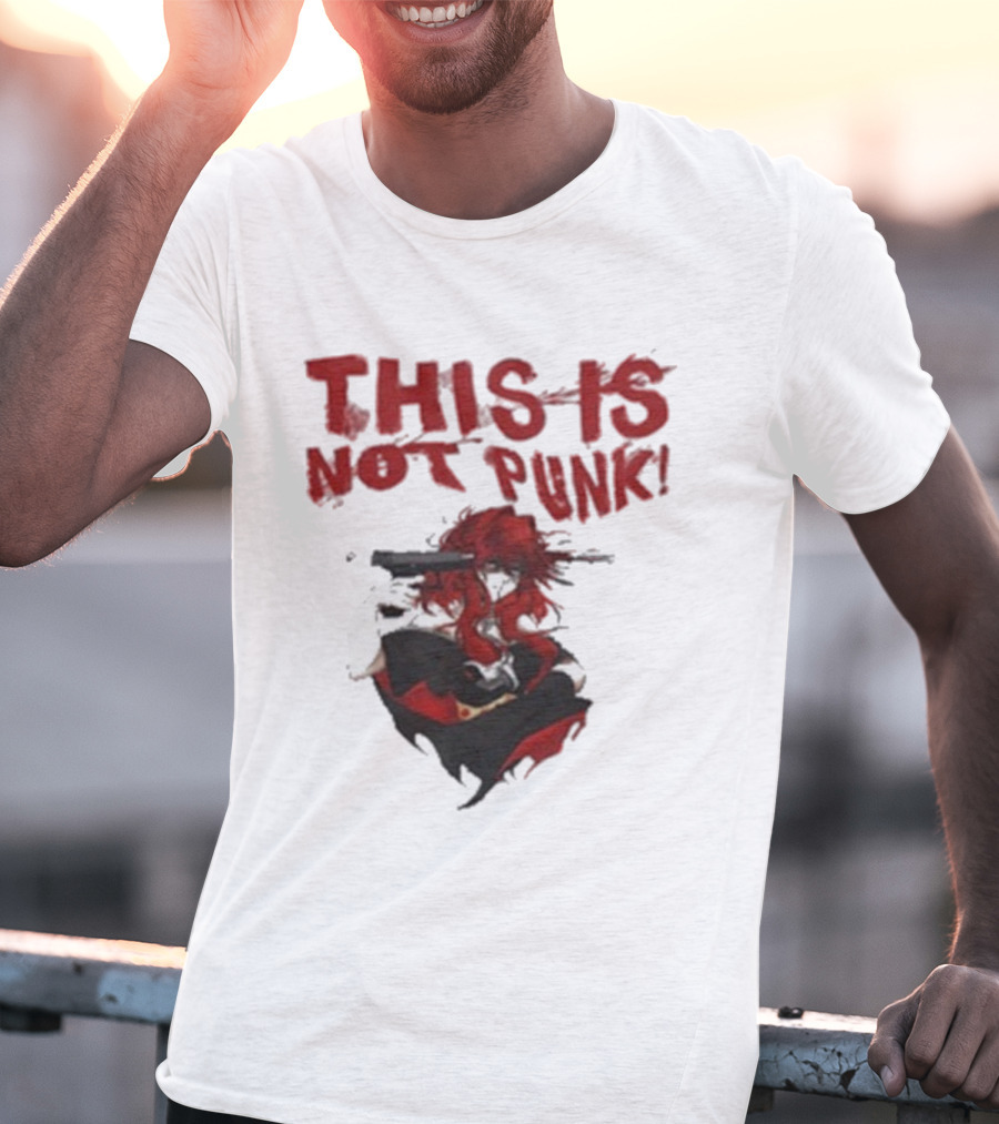 This Is Not Punk Red-Haired Character With Gun T-Shirt
