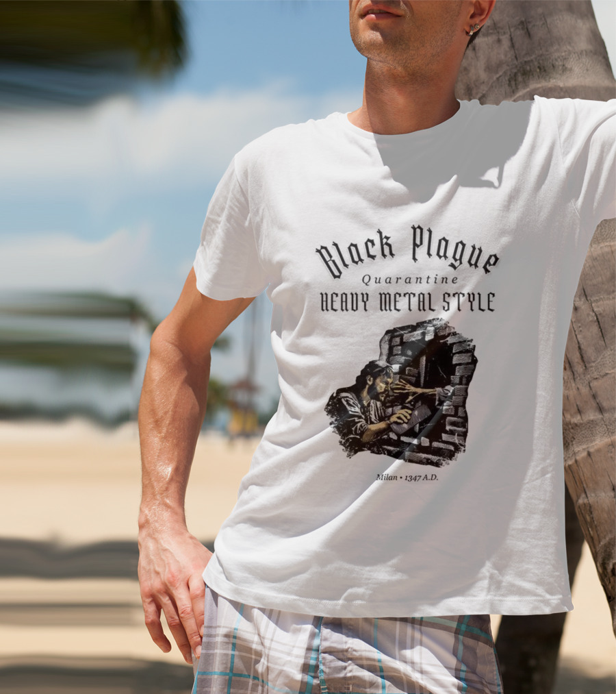 Black Plague Quarantine Milan 1347 AD Heavy Metal Style T-Shirt