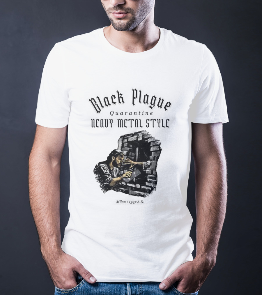 Black Plague Quarantine Milan 1347 AD Heavy Metal Style T-Shirt
