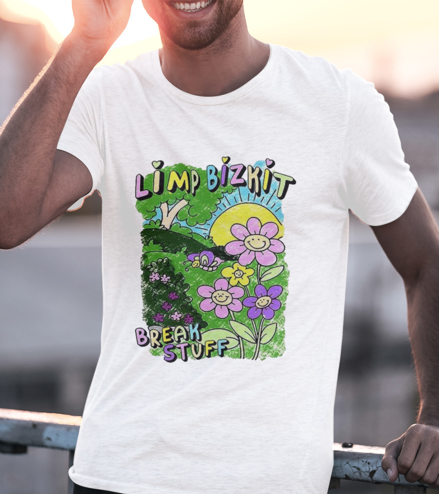 Limp Bizkit Break Stuff Flower Sun Tree Hand Drawn Paintings T-Shirt