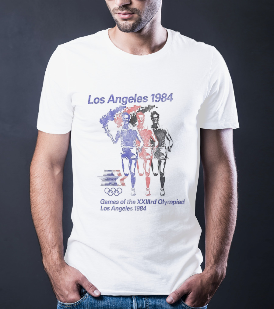 Los Angeles 1984 Games Of The XXIIIrd Olympiad Running Torch Relay T-Shirt