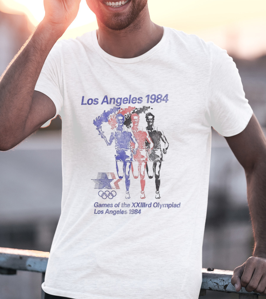 Los Angeles 1984 Games Of The XXIIIrd Olympiad Running Torch Relay T-Shirt