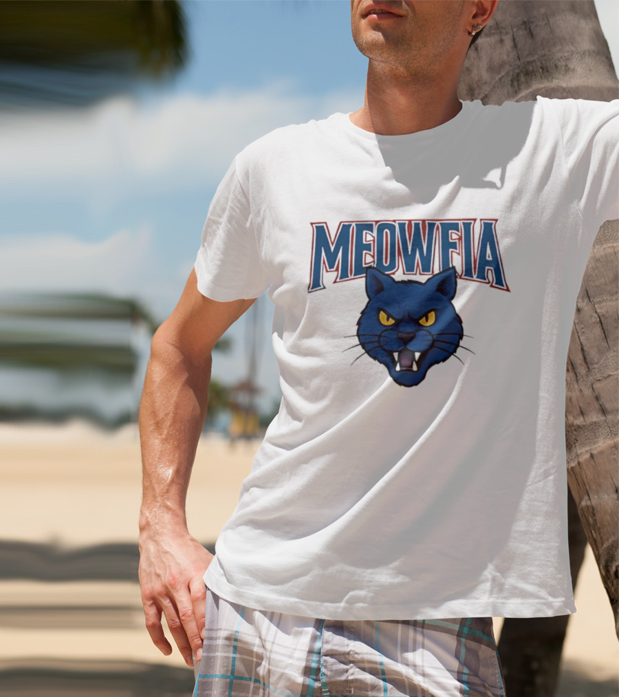 Meowfia Buffalo Bills Big Head Cat Parody T-Shirt
