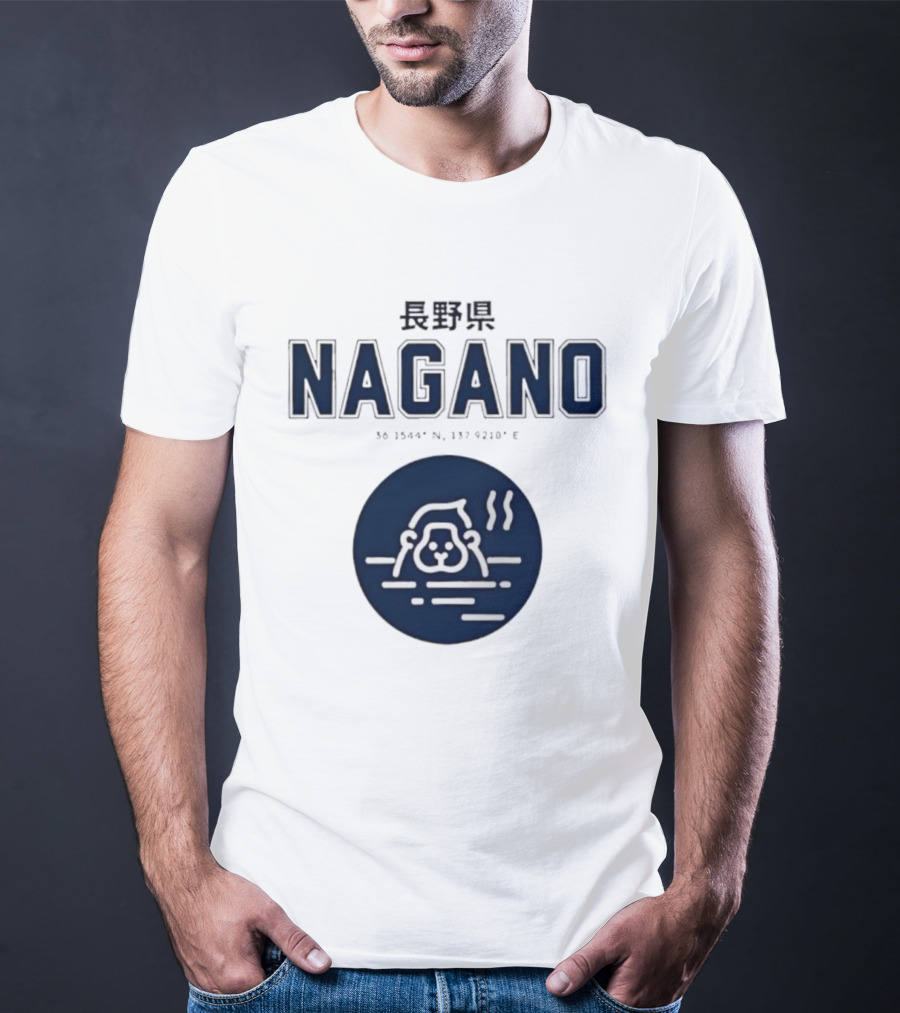 Nagano Prefecture Japan Hot Spring Monkey Coordinates 36 39.4 N 137 92.1 E T-Shirt