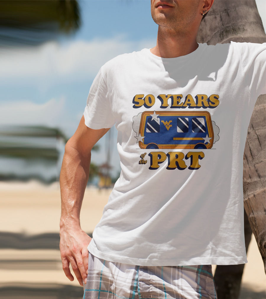 West Virginia 50 Years Of The PRT Celebration With Iconic WV Transit Design T-Shirt