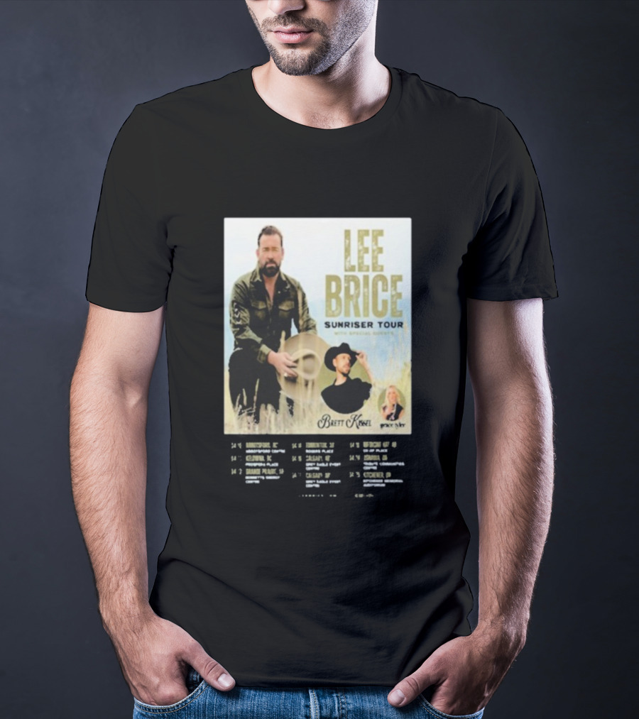 Lee Brice Sunriser Tour 2026 With Brett Kissel And Tenille Arts T-Shirt