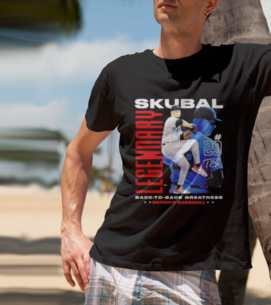 Skubal Legendary Back-To-Back Greatness Detroit Baseball #29 T-Shirt