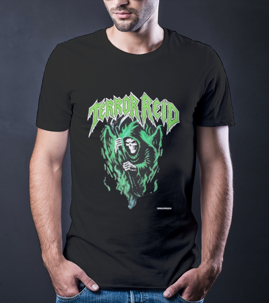 Terror Reid Green Grim Reaper Skeleton T-Shirt
