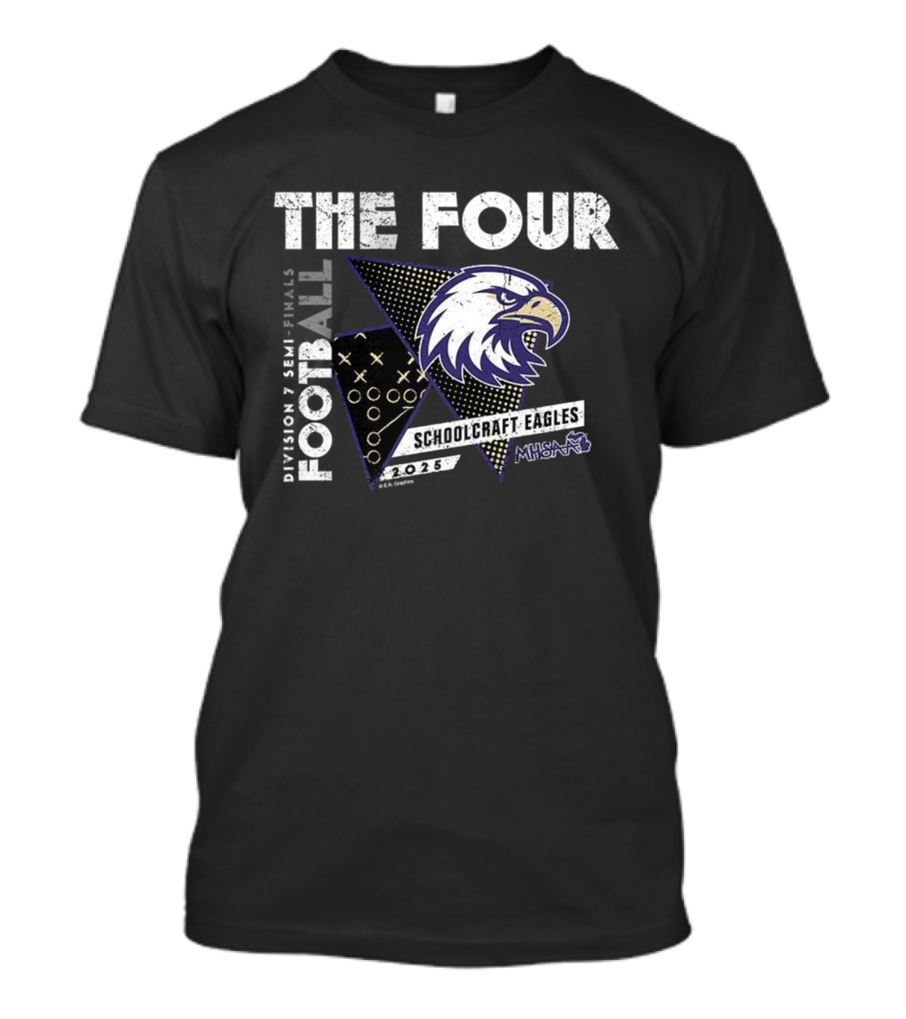 Schoolcraft Eagles MHSAA 2025 Football Division 7 The Four T-Shirt