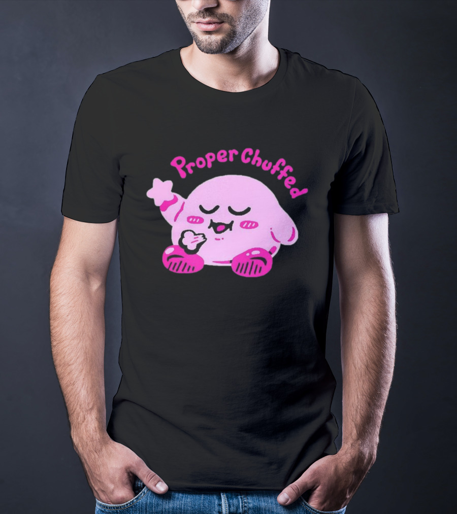Kirby Proper Chuffed Happy Pink Character T-Shirt