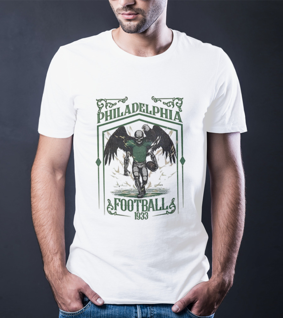 Philadelphia Eagles Skull Football 1933 Game Day T-Shirt