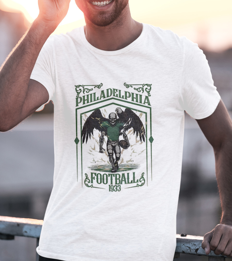 Philadelphia Eagles Skull Football 1933 Game Day T-Shirt