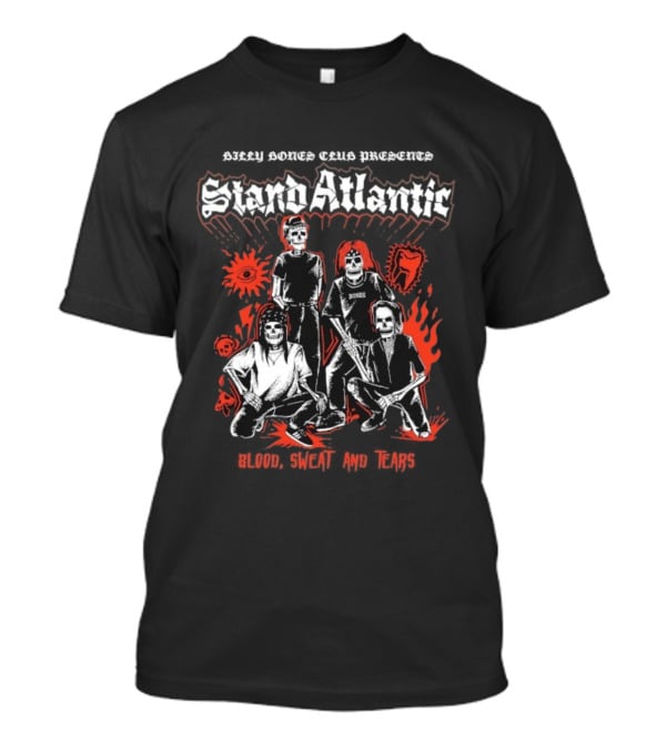Billy Bones Club Stand Atlantic X Blood Sweat And Tears Bands Skeletons T-Shirt
