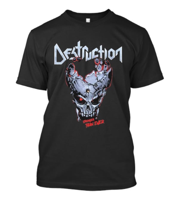 Destruction Stronger Than Ever Skull Metal Band Graphics T-Shirt
