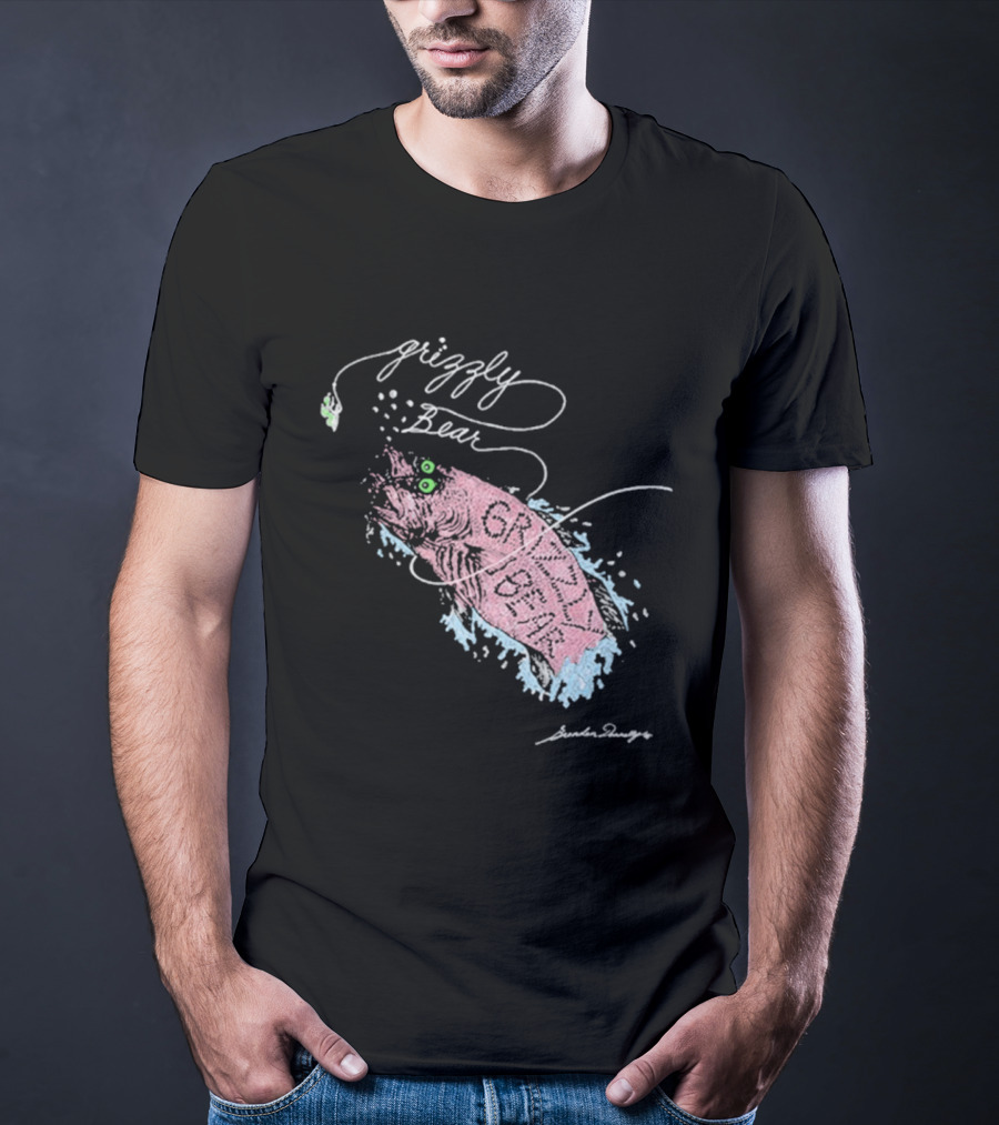 Grizzly Bear Fish Watercolor Art By Skullcandy T-Shirt