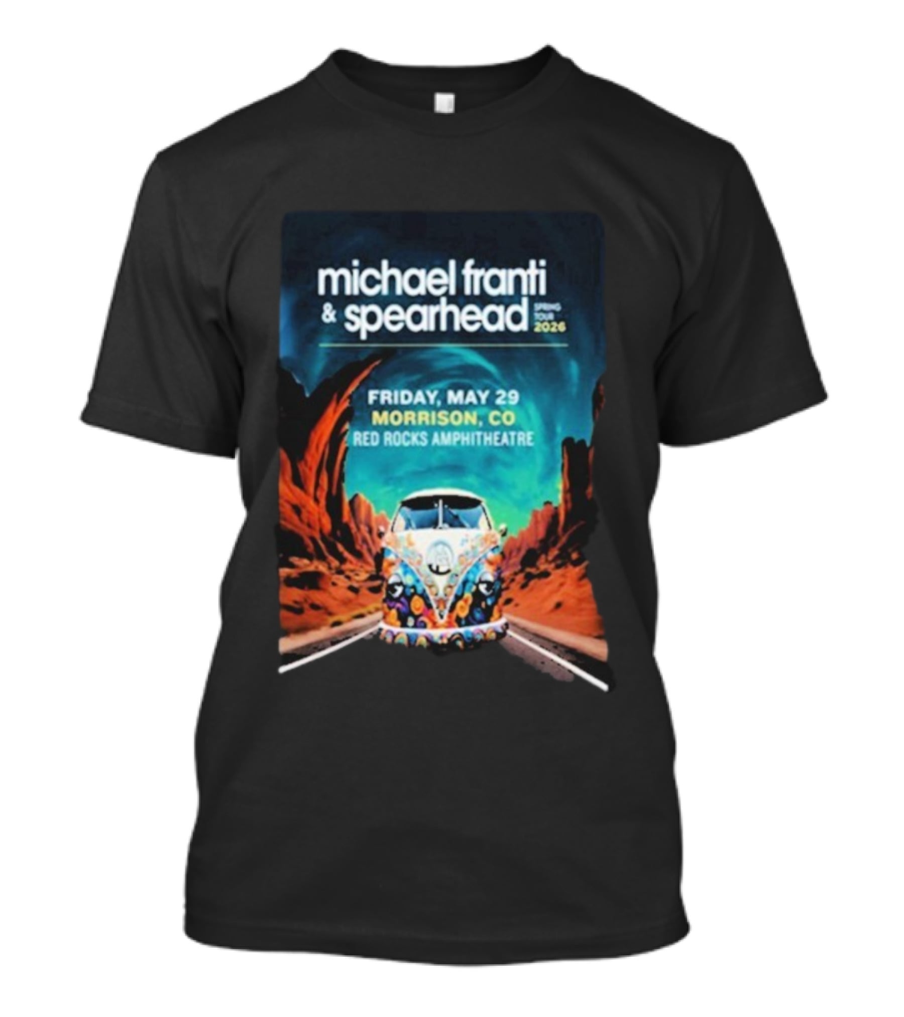 Michael Franti & Spearhead Spring Tour 2026 Red Rocks Amphitheatre Morrison CO Friday May 29 T-Shirt