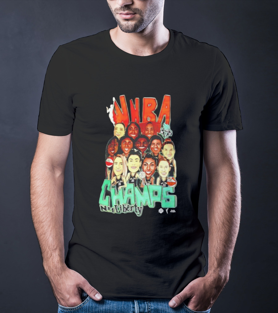 New York Liberty WNBA Champs 2024 Team Celebration T-Shirt