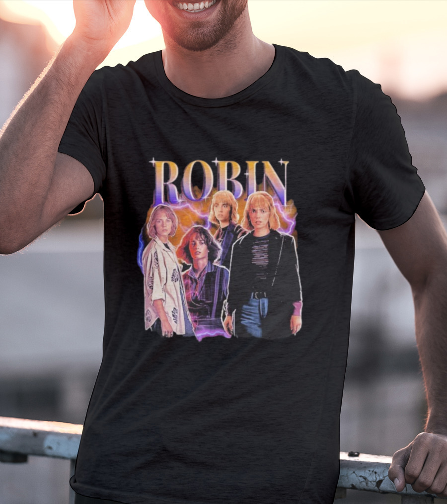 Robin Hearthrob Stranger Things Retro Lightning Style T-Shirt