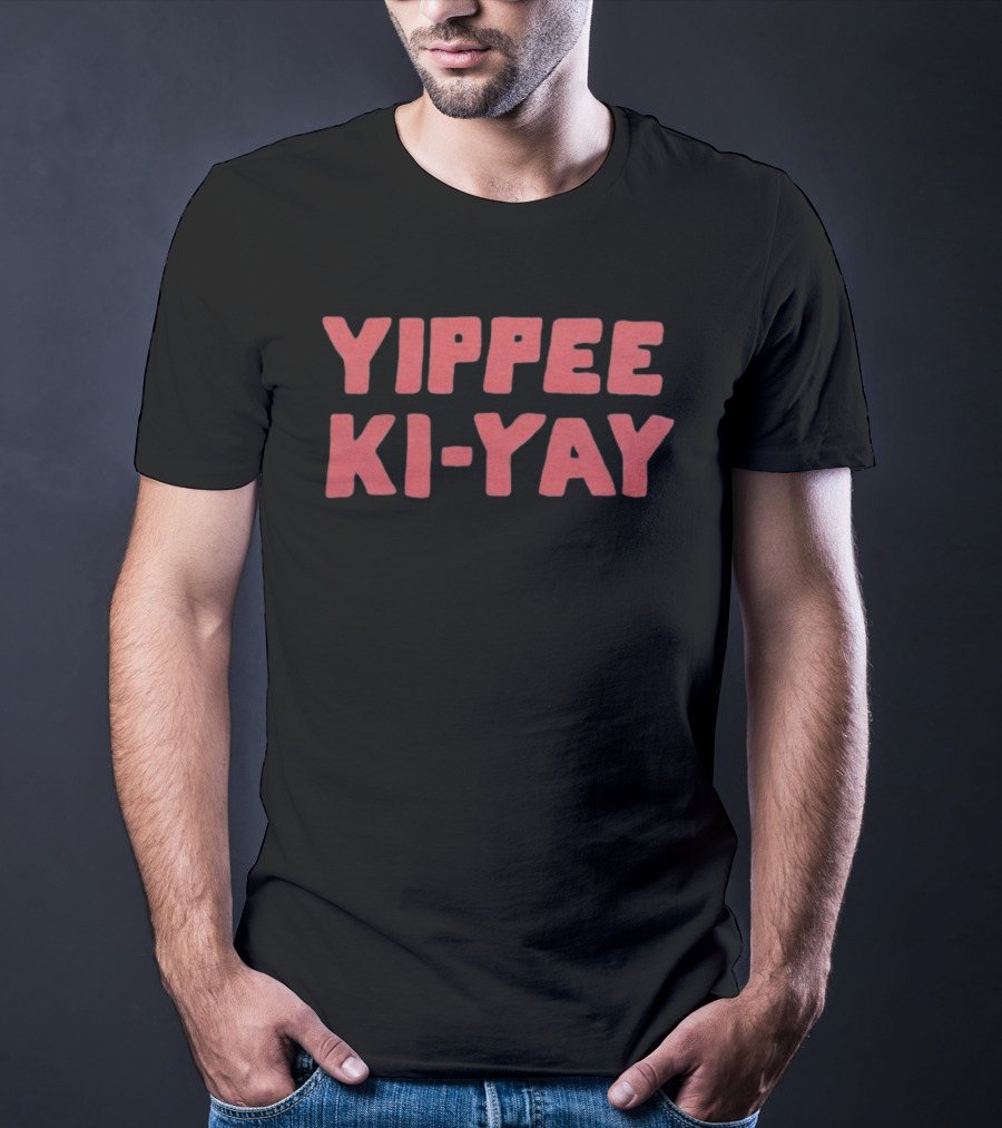 Yippee Ki-Yay Merry Christmas Red Bold Holiday Phrase Iconic Greeting T-Shirt