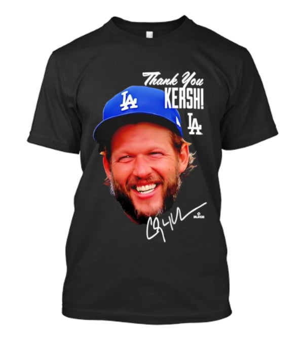 Clayton Kershaw Los Angeles Dodgers Signature Thank You Face T-Shirt