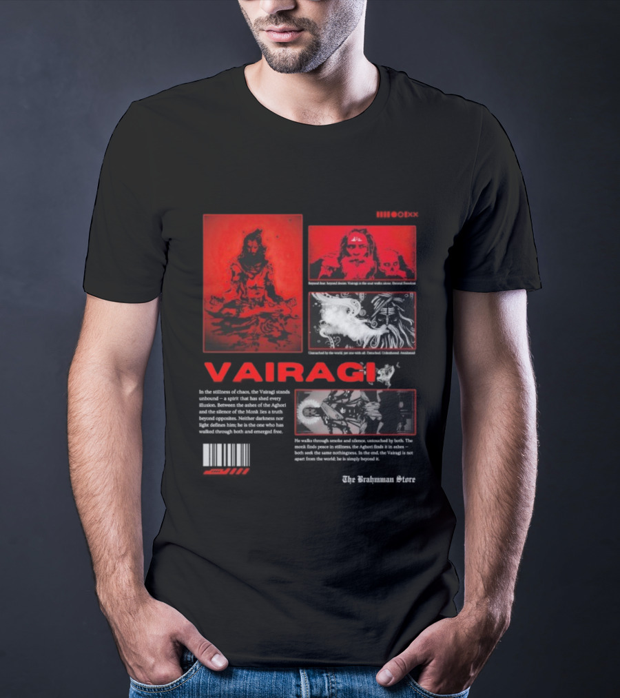 Vairagi The Brahmman Beyond Time Meditative Spiritual Essence T-Shirt