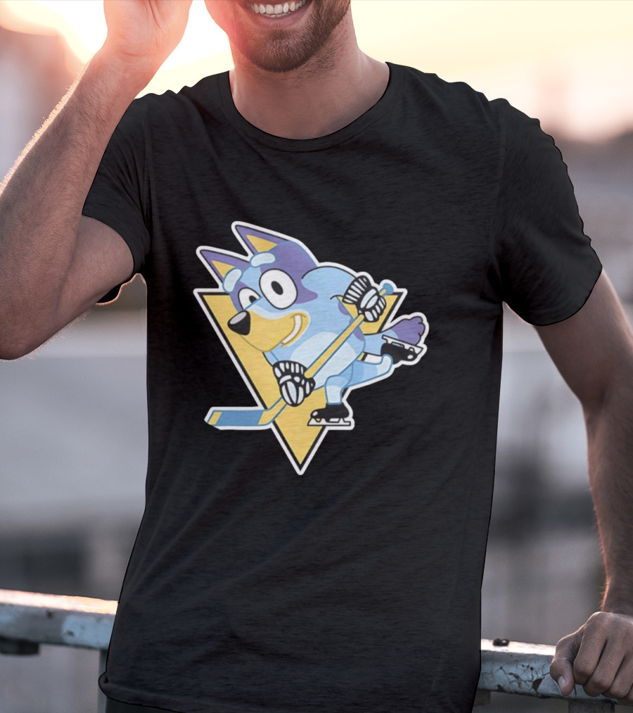 Pittsburgh Steelers Bluey Ice Hockey Crossover T-Shirt