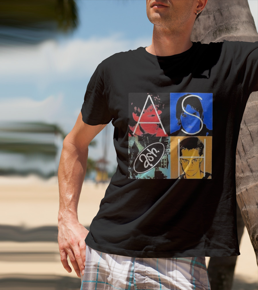 Ash Band Pop Art Style Faces Collage T-Shirt