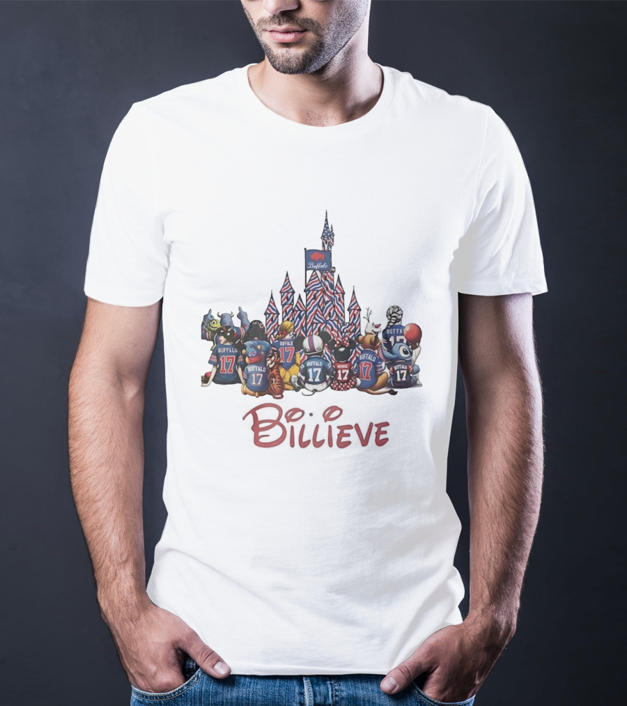 Buffalo Bills Disney Characters Castle Believe Football 17 Jersey T-Shirt