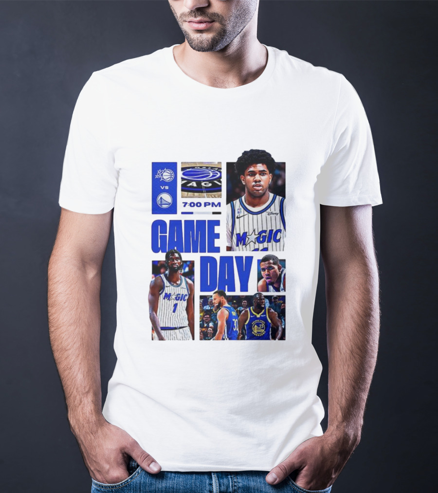 Orlando Magic Vs Golden State Warriors NBA Game Day 2025 7:00 PM T-Shirt