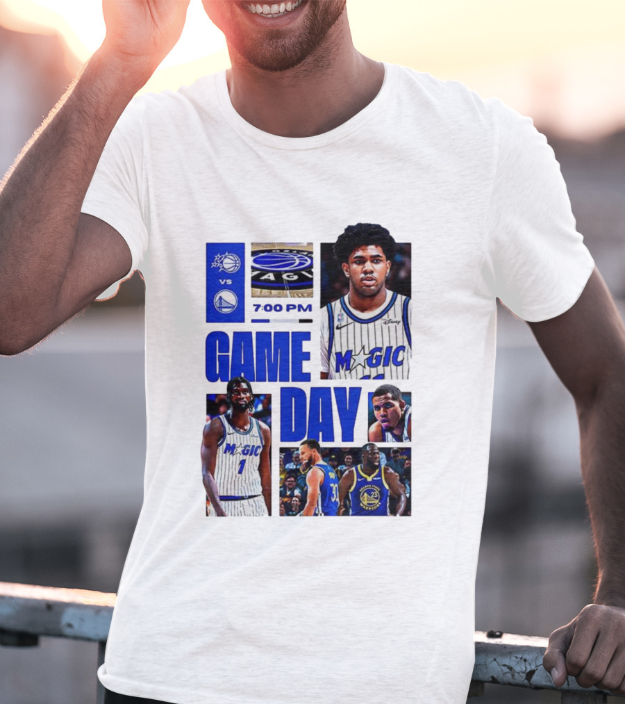 Orlando Magic Vs Golden State Warriors NBA Game Day 2025 7:00 PM T-Shirt