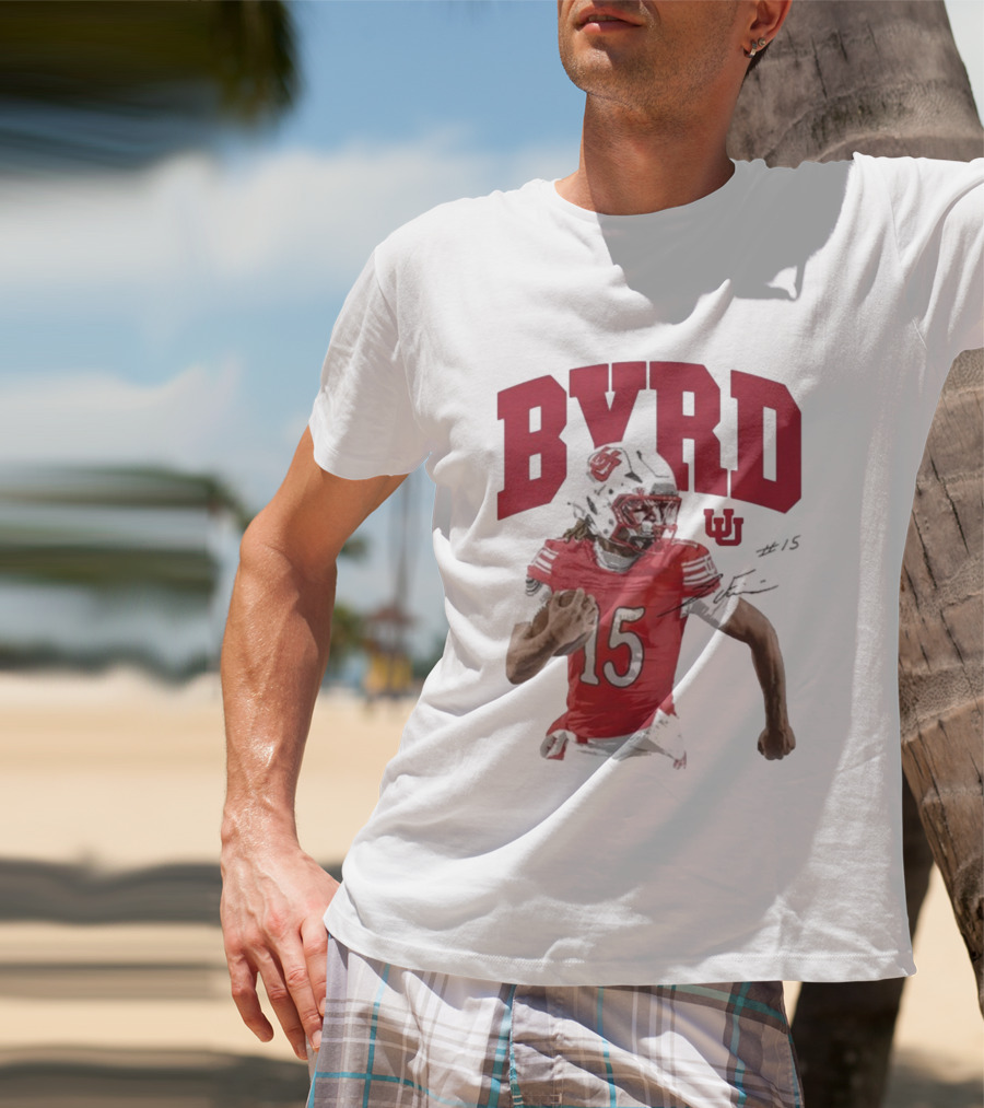 BYRD 15 Utah Utes Football Player Jersey T-Shirt