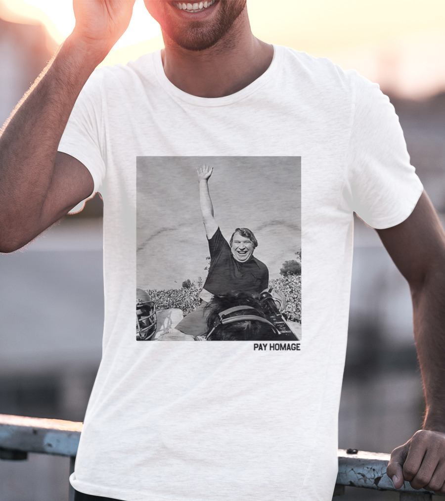 John Madden Celebratory Ride Raiders Coach Achievement T-Shirt