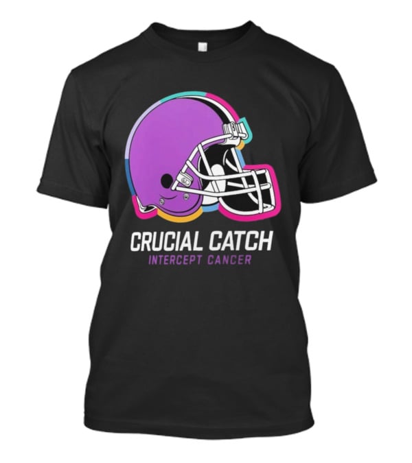 Cleveland Browns NFL Crucial Catch Intercept Cancer Helmet T-Shirt