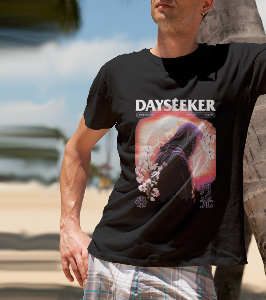 Dayseeker Creature Black Night Cherry Blossom Aesthetic T-Shirt